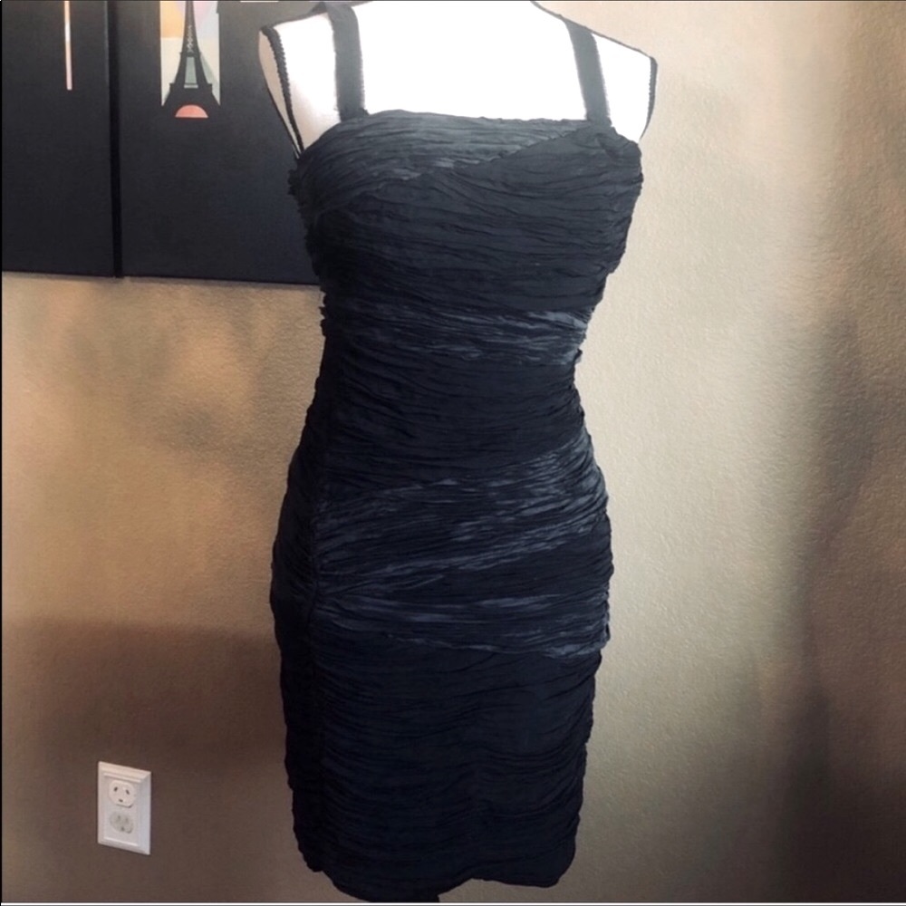 NWT 💯 Silk Catherine Malandrino Black BodyCon Dress 2